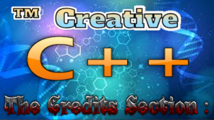 Creative C++ For Windows! - The Credits...